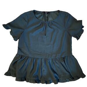Madewell Stanza Ruffle-Hem Top Women's X-Small Green